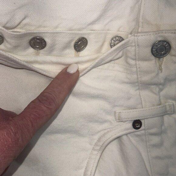 AGOLDE Shorts Designer White Denim Cutoff Parker Distressed Bottoms Preppy Boho - Picture 4 of 12